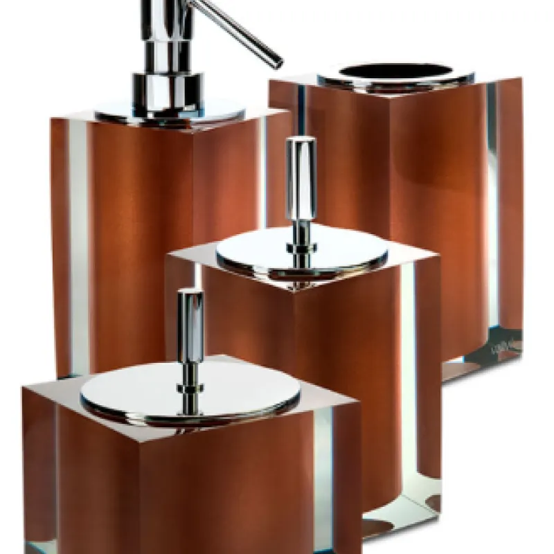 Gloss Bronze Porta Algodão (11,5x14x11,5cm) Resina/Cromo