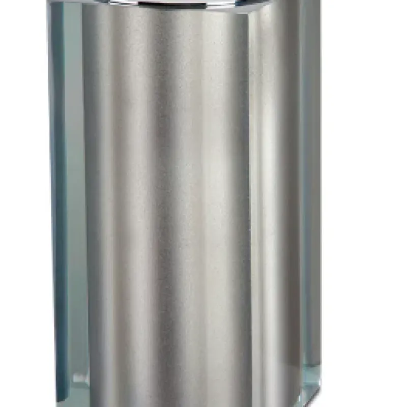 Gloss platina lixeira pequena tampa vazada(15 x 32,5 x 15 cm)